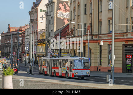 En trolleybus à Usti nad Labem (République Tchèque) Banque D'Images