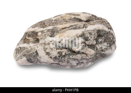 Studio image de roche métamorphique du dévonien, fortement veiné de quartz, isolé sur petite. Banque D'Images