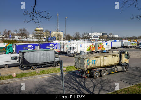 LKW Parkplatz, AVUS Nord, Westend, Charlottenburg, Berlin, Deutschland Banque D'Images