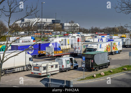 LKW Parkplatz, AVUS Nord, Westend, Charlottenburg, Berlin, Deutschland Banque D'Images