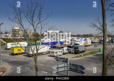 LKW Parkplatz, AVUS Nord, Westend, Charlottenburg, Berlin, Deutschland Banque D'Images