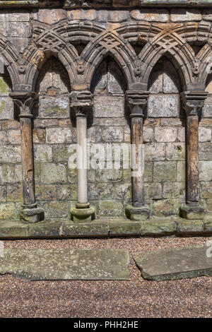 Ruines de l'abbaye de Holyrood augustinien, Édimbourg, Écosse, Royaume-Uni Banque D'Images