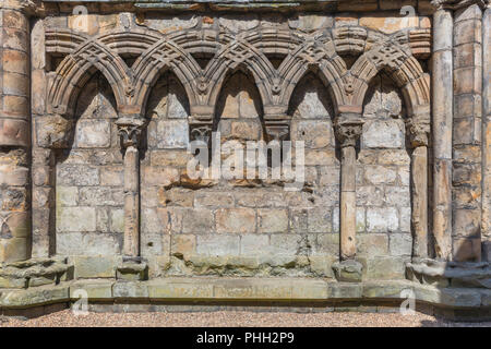 Ruines de l'abbaye de Holyrood augustinien, Édimbourg, Écosse, Royaume-Uni Banque D'Images