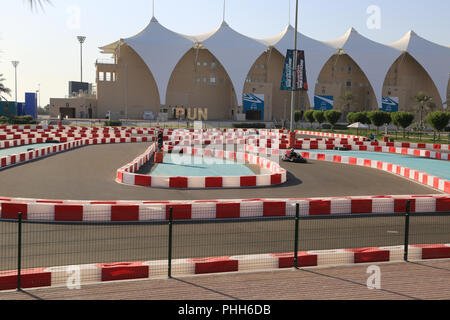 Abu Dhabi, piste de course dans le Yas Kartzone Banque D'Images