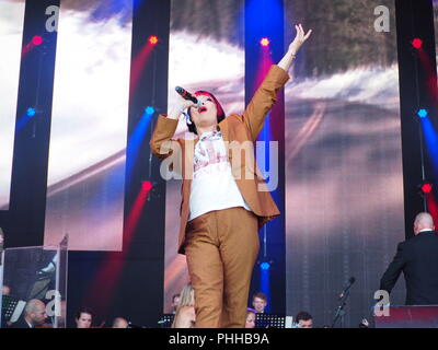 Knebworth Park, Hertfordshire, Royaume-Uni. 1er sept 2018. Safran de Republica effectue avec Britpop classique à Cool Britannia Festival. Credit : amylaura/Alamy Live News Banque D'Images