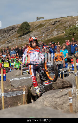 Silsden, Yorkshire, UK. 1er septembre 2018. Toni Bou (Repsol Honda) remporte à la qualification GP Essais British tour à Addingham Moorside Crédit : Richard Swaine/Alamy Live News Banque D'Images