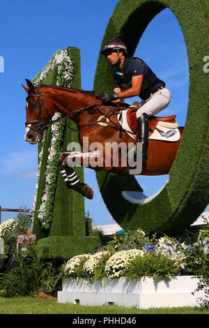 Stamford, Lincs, Royaume-Uni. 1er septembre 2018. Tim : (Nouvelle-Zélande) Ringwood Sky Boy Burghley Horse Trials 2018 Crédit : Stephen Davis/Alamy Live News Banque D'Images