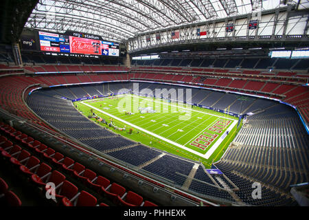 1 septembre 2018 : une vue générale de NRG stadium avant le début de l'Advocare Texas Kickoff entre les rebelles et l'Ole Miss Texas Tech Red Raiders à NRG Stadium à Houston, TX. John Glaser/CSM Banque D'Images