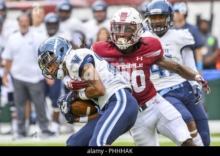 Philadelphie, Pennsylvanie, USA. Du 1er septembre 2018. Villanova's AARON Forbes (25) en action pendant le match entre Temple et Villanova au Lincoln Financial Field à Philadelphie PA Credit : Ricky Fitchett/ZUMA/Alamy Fil Live News Banque D'Images