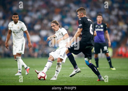 Luka Modric du Real Madrid au cours de la ligue espagnole, La Liga, match de football entre le Real Madrid et Saragosse 01e Septembre 2018 à Santiago Bernabeu à Madrid, Espagne. Du 1er septembre 2018. Credit : AFP7/ZUMA/Alamy Fil Live News Banque D'Images