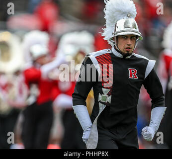 Piscataway, NJ, USA. Du 1er septembre 2018. Le Scarlet Knights Marching Band se prépare avant un match de football NCAA entre les Bobcats de l'État du Texas et le Rutgers Scarlet Knights à HighPoint Solutions Stadium à Piscataway, New Jersey Mike Langish/Cal Sport Media. Credit : csm/Alamy Live News Banque D'Images