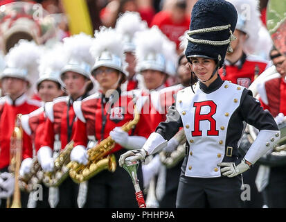 Piscataway, NJ, USA. Du 1er septembre 2018. Le Scarlet Knights marching band joue pour la foule avant un match de football NCAA entre les Bobcats de l'État du Texas et le Rutgers Scarlet Knights à HighPoint Solutions Stadium à Piscataway, New Jersey Mike Langish/Cal Sport Media. Credit : csm/Alamy Live News Banque D'Images