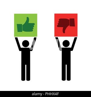 Aimez et n'aimez pas le pictogramme mains vector illustration EPS10 Illustration de Vecteur