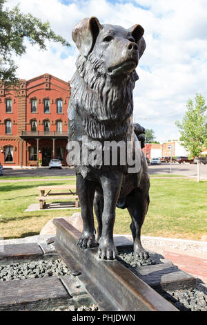 Elle, fidèle chien, statue, fort Benton, MT, États-Unis d'Amérique Banque D'Images