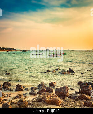 L'heure du coucher du soleil à Seascape. Beaux paysages de l'océan Indien. Banque D'Images