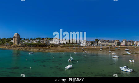 Marée basse à Saint-Malo - Bretagne France Banque D'Images