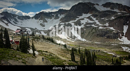 Haut de la piste de ski alpin à Whistler Mountain Canada haut Banque D'Images