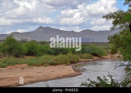 D'Ewaso Nyiro à Samburu, Kenya Banque D'Images