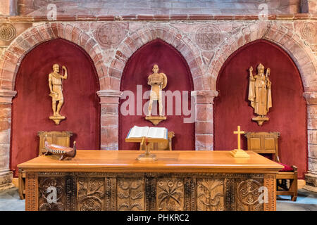 Intérieur de la cathédrale St Magnus, Kirkwall, Orkney, continentale, Ecosse, Royaume-Uni Banque D'Images