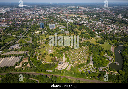 Vue aérienne, Westfalenpark Dortmund, Sparkassen-A-Cappella-Festival, jardin, parc jardin ancien Show, Dortmund, Ruhr, l'Rhine-Westpha Banque D'Images