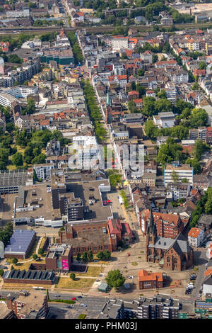 Photo aérienne, LWL-Museum für Archäologie Herne, Europaplatz, Herne, zone piétonne, rue commerçante Bahnhofstraße Stadtmitte Herne, Robert-Brauner-PL Banque D'Images