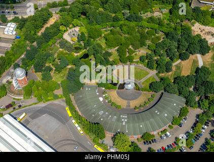 Vue aérienne, roundhouse dans Müga-Park et Camera Obscura,, Mülheim an der Ruhr, Ruhr, Nordrhein-Westfalen, Allemagne, DEU, l'Europe, les oiseaux-lunettes de vue, Banque D'Images