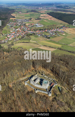 Weidelsburg est la ruine d'un château à proximité de la montagne de Ippinghausen Jesberg, la nature Parcs Habichtswald, dans le quartier de Ippinghausen, Kassel Hessen, G Banque D'Images