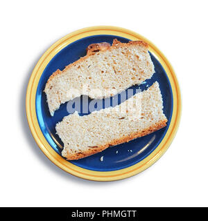 Une tranche de pain rompu en deux morceaux Banque D'Images