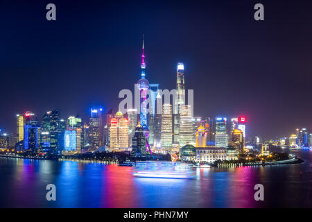 Shanghai la nuit de charme Banque D'Images