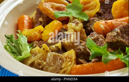 Le curry d'agneau doux sud-africain potjie curry d'agneau Banque D'Images