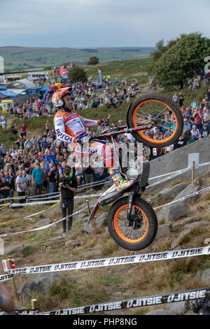 Le Yorkshire, UK. 2 septembre 2018. Dernier tour du monde GP ESSAIS. Addingham Moorside, Silsden, UK. 2918 : Crédit RHB/Alamy Live News Banque D'Images