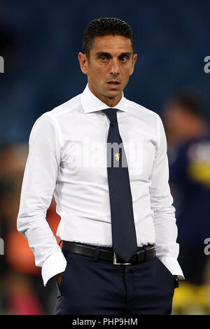 Stadio Olimpico, Rome, Italie. Sep, 2018 2. Football, Serie A Lazio contre Frosinone ; Coach Moreno Longo de Frosinone surveille ses joueurs pendant l'échauffement avant le match : Action Crédit Plus Sport/Alamy Live News Banque D'Images