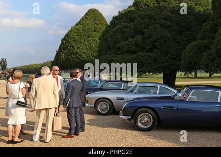 Aston Martins, Concours d'élégance 2018 Preview (Jour), 31 août 2018. Hampton Court Palace, Londres, Royaume-Uni, Europe Banque D'Images