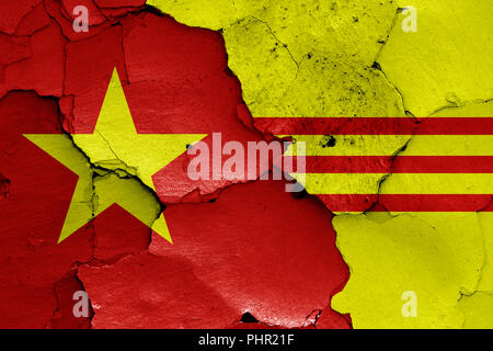 Drapeaux du Vietnam du Nord et le Vietnam du Sud Banque D'Images