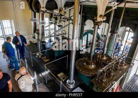 Les moteurs à vapeur Musée Ryhope station de pompage d'eau, construit en 1868 pour fournir de l'eau à Sunderland vue de l'intérieur sur une journée portes ouvertes avec moteurs travaillent Banque D'Images