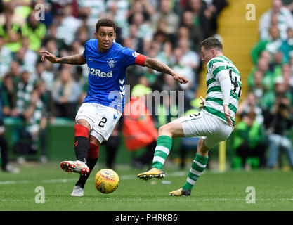 Rangers James Tavernier et Celtic's Callum McGregor pendant le match de Ladbrokes Scottish Premiership au Celtic Park, Glasgow. APPUYEZ SUR ASSOCIATION photo. Date de la photo: Dimanche 2 septembre 2018. Voir PA Story FOOTBALL Celtic. Le crédit photo devrait se lire comme suit : Ian Rutherford/PA Wire. USAGE ÉDITORIAL UNIQUEMENT Banque D'Images