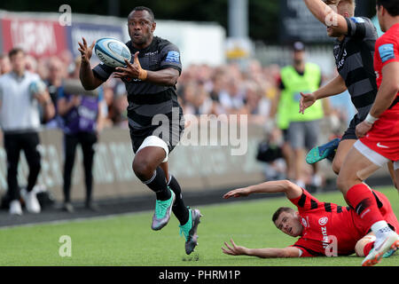 Vereniki Goneva Newcastle Falcons en action lors de la Premiership match Gallagher à Kingston Park, Newcastle. Banque D'Images