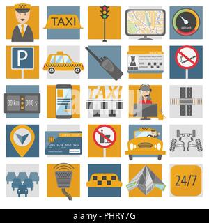 L'icône de taxi. Modèle plat. Vector illustration Illustration de Vecteur