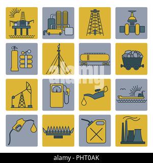 Icône de l'industrie du pétrole et du gaz. Color Design. Vector illustration Illustration de Vecteur