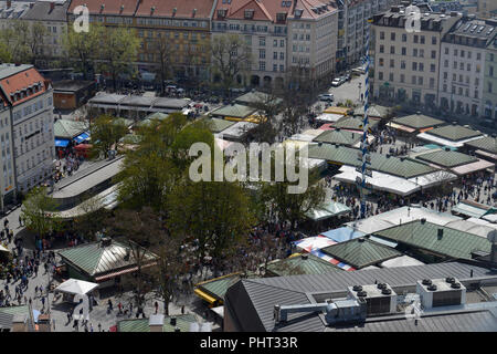 Viktualienmakt, Munich, Bayern, Deutschland Banque D'Images