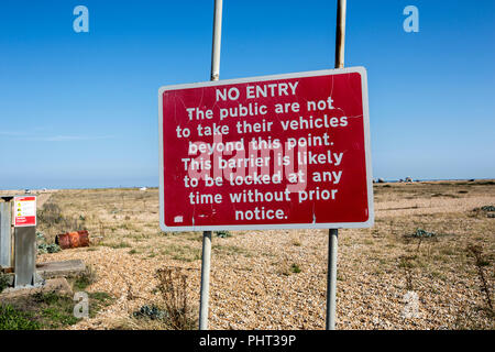 Pas de signes d'entrée à la plage de dormeur, Kent. Banque D'Images