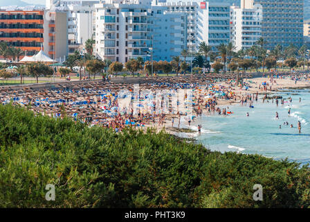 Plage de Cala Millor, Majorque Banque D'Images