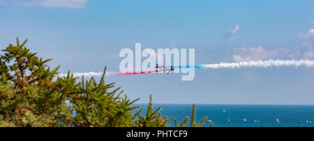 Royaume-uni Bournemouth Air Festival en est à sa 0ème année, les foules affluent pour voir la démonstration de vol extraordinaire. Les quatre jours ont été soleil avec n'annulation. Banque D'Images