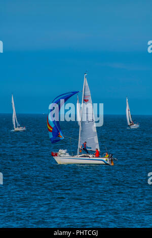 Bateaux à voile à Howth, Co. Dublin. L'Irlande Banque D'Images