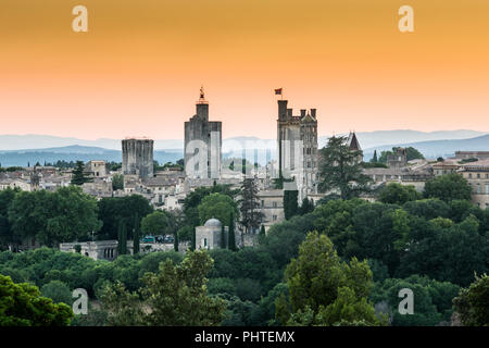 Vue aérienne sur l'Uzes, France, Europe. Banque D'Images