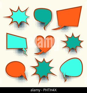 Retro bd bulle vide de couleur Illustration de Vecteur