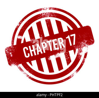Chapitre 17 - bouton rouge grunge, stamp Banque D'Images
