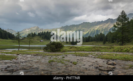 Lumière du soir, dans les Montagnes, Lac, Duisitzkarsee Schladminger Tauern, Schladming, Obertal, Styrie, Autriche Banque D'Images