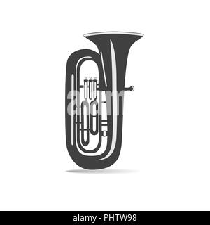 Tuba noir et blanc vector illustration Illustration de Vecteur