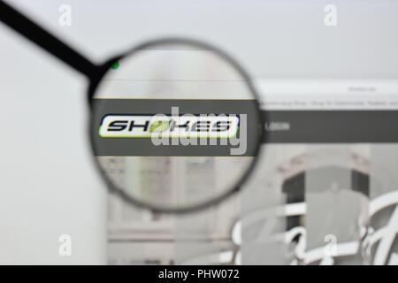 Milan, Italie - 20 août 2018 : Shokes accueil du site. Logo Shokes visible. Banque D'Images